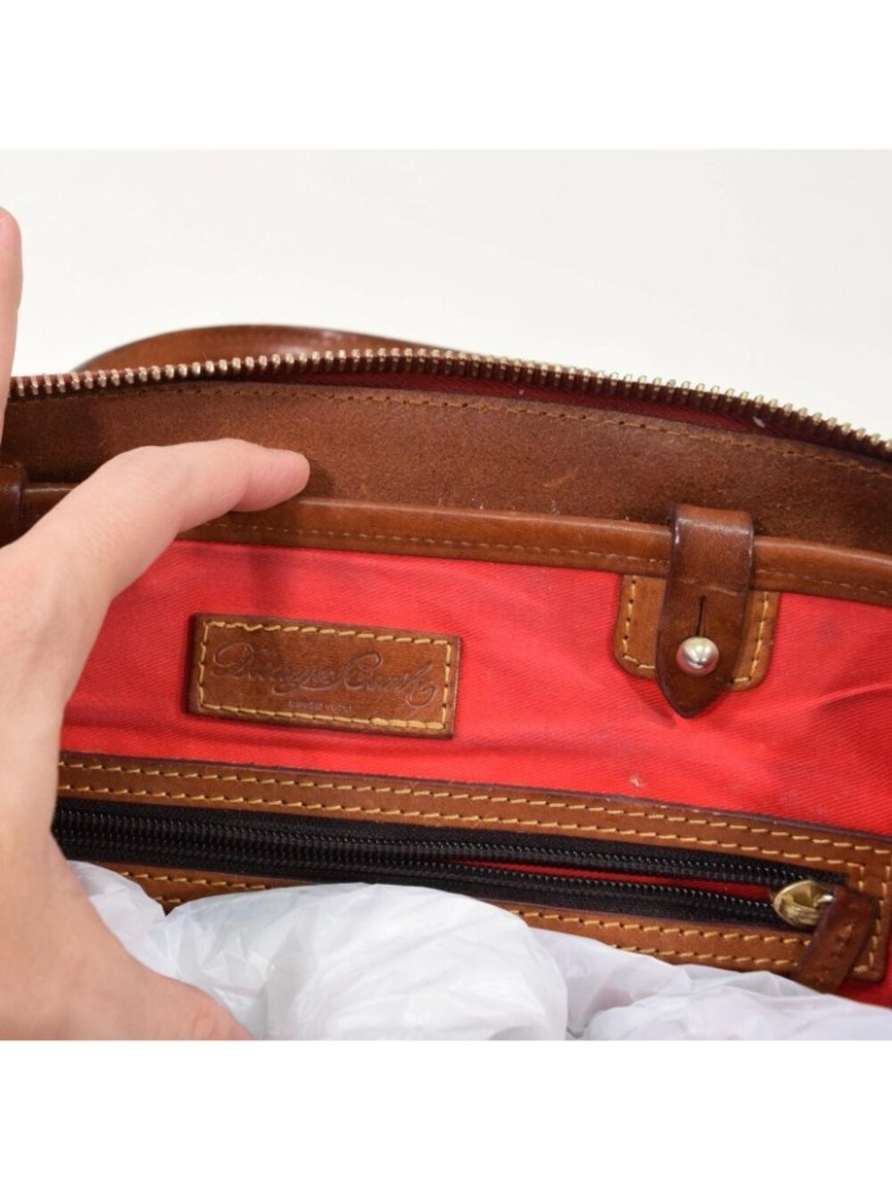 Dooney & Bourke Vintage 90s Black Two-Tone Leather Bag - Picture 5 of 16